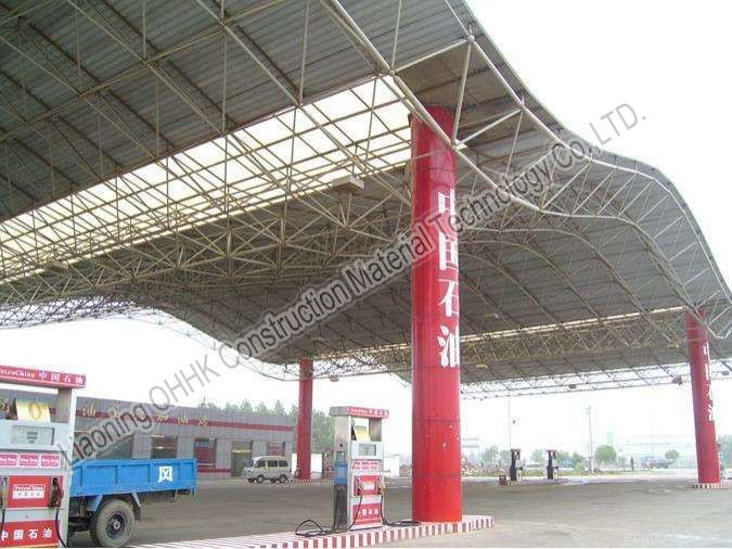 Gas Station Light Steel Roof Trusses with Steel Space ...
