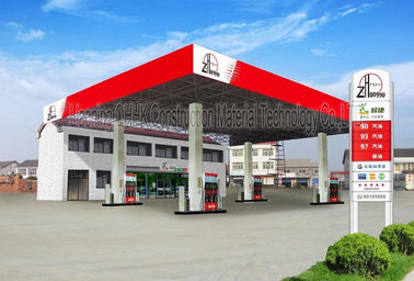 Space Frame Steel Structure Fast Building Gas Petrol Station Construction
