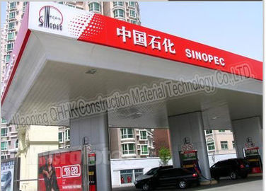 Gas Station Light Steel Roof Trusses with Steel Space Frame Canopy